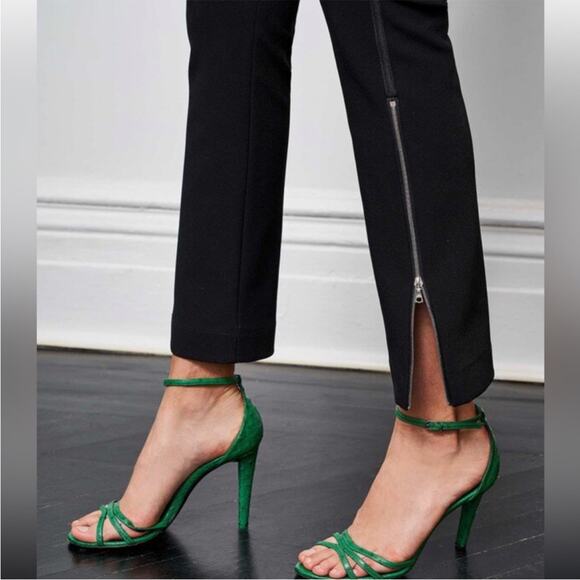 La Ligne Moto Pants Black Cropped Skinny Zip Hem Pull On Womens Size XS - Picture 2 of 8